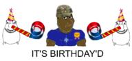 3soyjaks GuyinanAvenger_collection advanced_combat_helmet award birthday brown_skin flag:nato hair nato party_hat text variant:budgiejak variant:smugjak // 1263x584 // 294.4KB
