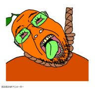 anti_froot froot glasses green_glasses hanging open_mouth orange_skin variant:bernd white_background // 400x374 // 680.8KB