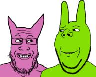 animal_ears are_you_soying_what_im_soying closed_mouth green_skin hoops hoops_and_yoyo purple_skin variant:gapejak variant:markiplier_soyjak yoyo // 1200x963 // 142.3KB