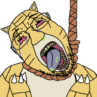 'ki ack blue_tongue cat_ear claw claws drool gauntletthrown_(pokemonfag) hanging mucus pangolin rope rotten_teeth sandshrew soyjak_wiki suicide variant:bernd // 800x800 // 36.7KB