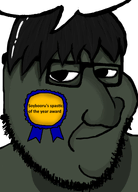 award beard glasses green_skin hair meta:namefags smug speech_bubble squidward stubble transparent_background trevor(user) variant:smugjak // 554x772 // 137.6KB