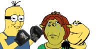 3soyjaks Chudjak_vs_Annabelle abuse arm beating boxing boxing_glove bruise closed_mouth clothes crown crying cyclops despicable_me eyelashes female fiona frown goggles green_skin hair minion ogre ogre_ears punch sad shrek smile stubble subvariant:annabelle suspenders variant:chudjak variant:gapejak variant:impish_soyak_ears woman yellow yellow_skin // 1536x794 // 237.1KB