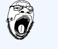 big_nose gaping_mouth glasses lidded_eyes nuvariant stubble teeth variant:goopjak // 716x609 // 30.9KB