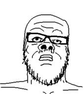 animated glasses mustache open_mouth soyjak stubble talking template variant:a24_slowburn_soyjak // 462x520 // 11.0KB
