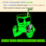 9a0c deletion fourth_soysurgency glowing gun holding_gun janny limeade_(user) meta:namefags soyjak_wiki soysurgency text variant:feraljak // 2048x2048 // 740.3KB