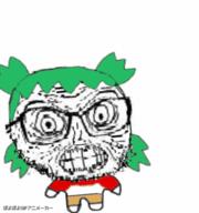 4chan animated anime glasses hair poyopoyo soyjak stubble subvariant:fun_sized_feraljak variant:feraljak yotsoyba // 375x400 // 1.6MB