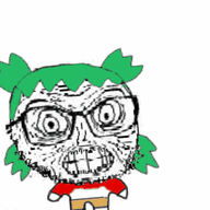 4chan animated anime glasses hair poyopoyo soyjak stubble subvariant:fun_sized_feraljak variant:feraljak yotsoyba // 375x400 // 1.6MB