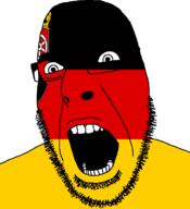 angry flag flag:rhineland-palatinate full_head germany glasses hair looking_to_the_right open_mouth rhineland-palatinate soyjak stubble teeth variant:cobson // 721x789 // 29.5KB