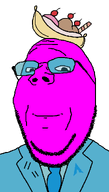 banana banana_split_ice_cream blue_glasses blue_suit blue_tie eyes glasses linux meta:namefags mouth mouth_closed necktie pink_skin quote_(user) smile stubble subvariant:wholesome_soyjak transparent_background variant:gapejak // 600x1058 // 22.1KB