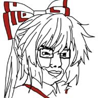 anime bow clothes fujiwara_no_mokou glasses hair smile smirk smug soyjak touhou variant:chudjak video_game // 1060x1060 // 239.6KB