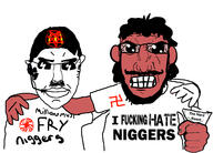 2soyjaks angry arm balding beard bloodshot_eyes cap clenched_teeth closed_mouth clothes crying ear fist friendship glasses hair hand hat holding_object i_hate mcdonalds millions_must_die mustache nazism neet neutral niggers order_of_nine_angles punisher_face racism red_skin schutzstaffel smile sonnenrad subvariant:chudjak_front subvariant:science_lover sunglasses swastika terrorgram text tshirt variant:chudjak variant:markiplier_soyjak wagie wojak work working // 1459x1046 // 482.9KB