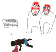 2soyjaks bald beard black_skin blood closed_mouth dead_nigger_baby dnb dnb_won eyebrows glasses holding_breath holding_laughter meta:gore nigger sign stubble text variant:cobson variant:feraljak white_background white_skin wordswordswords // 1080x997 // 150.7KB