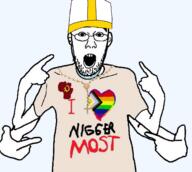 arm catholic catholicism christianity clothes communism ear glasses i_heart i_heart_kike i_heart_nigger multiple_arms nigger open_mouth pope pride_flag progress_pride_flag rosario rosary soyjak stubble text variant:shirtjak // 1431x1280 // 1.3MB