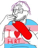 eating flag:transgender_pride_flag glasses hrt purple_hair stubble tranny variant:khanzumerjak // 534x662 // 77.5KB