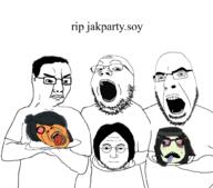 ack blood blue_eyes chud closed_mouth eyes_like_the_o-o-cean gape glasses hair jakparty_soy meta:tagme open_mouth stubble teeth text tongue variant:bernd variant:chudjak variant:cobson variant:gapejak variant:soytan variant:unknown // 984x867 // 139.9KB