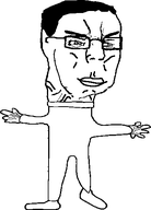 arm chad cheek_lines full_body glasses hair hand leg muscles open_mouth smile smug soyjak t_pose template transparent_background variant:chudjak // 357x498 // 7.2KB