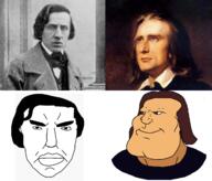 chopin chud classical_art_parody classical_music france franz_liszt history hungary poland subvariant:mexiaryan subvariant:mexicARYAN variant:chudjak variant:meximutt // 1268x1081 // 963.3KB