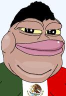 amphibian clothes fat flag flag:mexico flag_shirt frog gynaecomastia hair lips mutt mutt_lips nas:pepe obese pepe_the_frog pink_lips subnas:pepelaugh tan_skin variant:meximutt yellow_sclera // 959x1400 // 104.7KB