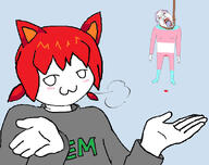 :3 ack anime blood cat_ear catgirl hair hanging red_hair shrugging tama_is_goonslop traced transgender_flag variant:bernd variant:tama // 600x475 // 69.4KB