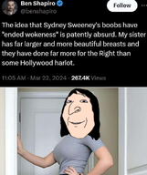 abigail_shapiro ben_shapiro breasts cuck cuckold faggot israel jewish_nose jews khazar kike kike_nose picture subvariant:annabelle subvariant:wholesome_soyjak variant:gapejak xitter zog // 913x1087 // 738.0KB