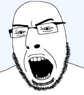 angry asian beard glasses narrow_eyes open_mouth soyjak stubble subvariant:cobgook variant:cobson // 712x804 // 17.1KB angry asian beard glasses narrow_eyes open_mouth soyjak stubble subvariant:cobgook variant:cobson // 712x804 // 17.1KB