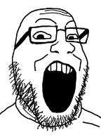 glasses merge open_mouth series:fusionjaks soyjak stubble subvariant:gapeplier variant:gapejak variant:markiplier_soyjak // 600x800 // 19.8KB