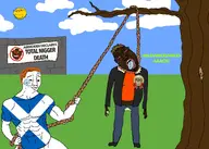 aberdeen aberdeens_pedo_of_the_year_award ack award badge big_lips black_skin bloodshot_eyes closed_mouth clothes cloud coat crying cum fat flag:scotland ginger glasses grass hanging jeans jojos_bizarre_adventure lynching meta:namefags muda muscles muscular_male mustache namefags nas:tyrone open_mouth orange_hair orange_shirt picts poster rope sign sky smile ss_runes stubble subvariant:wholesome_soyjak sun swastika thub_(user) tongue total_nigger_death tree tshirt variant:bernd variant:chudjak variant:gapejak wall // 2100x1500 // 890.5KB