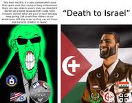 angry chad christianity clenched_teeth clothes cross distorted ear flag gigachad glasses glowing hamas iraq islam israel meme mustache palestine soyjak stubble suit sunglasses text trend:glowie united_arab_emirates united_states variant:feraljak // 1079x840 // 242.2KB