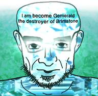 beard ear eyebrows eyes front_facing gem gemerald glasses head light open_mouth oppenheimer soyjak stubble text variant:soyppenheimer // 726x720 // 570.8KB