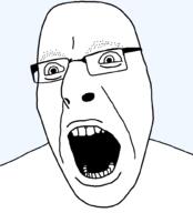 eyebrows glasses no_pupils no_stubble open_mouth shaved variant:cobson // 905x1000 // 18.6KB