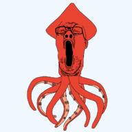 animal closed_eyes full_body glasses open_mouth series:animaljaks soyjak squid stubble tentacle tentacle_hentai variant:reaction_soyjak // 1200x1200 // 56.1KB