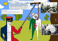 algerian_war arm article bloodshot_eyes buff cactus closed_mouth clothes crying drawn_background ear flag:algeria flag:france full_body glasses grass hand hanging holding_object holding_rope irl irl_photo leg lynching multiple_soyjaks news noose objectsoy open_mouth outdoors plant pot rope smile smug soyjak stubble subvariant:wholesome_soyjak sun template tongue torture tree variant:bernd variant:chudjak variant:cobson variant:gapejak wikipedia yellow yellow_skin yellow_teeth // 2100x1500 // 816.9KB