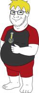 arm badge closed_mouth clothes crossed_arms fat full_body glasses meta:tagme nate nate_higgers smug soyjak stubble that_one_fucking_picture_of_nate_being_a_smug_little_bastard variant:soyak yellow_hair // 672x1568 // 805.3KB