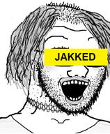 balding blacked choker greyscale hair jakked makeup soyjak stubble subvariant:crazed_troonjak subvariant:soyak_(crazed) tranny variant:soyak // 527x639 // 260.1KB