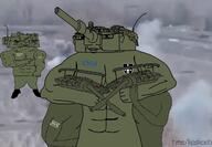 T-72 TZD bloodshot_eyes blue_eyes cope_cage crying leopard_tank muscles russia russo_ukrainian_war tank ukraine variant:chudjak vatnigger // 1280x886 // 216.8KB
