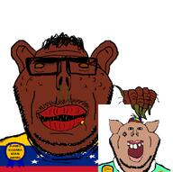 2soyjaks acne amerimutt artist:bulgarian award badge black_skin bulgaria bulgarian_(user) clothes countrywar fat flag:bulgaria flag:venezuela front_facing glasses hair hand holding_object lips long_nails looking_at_you mucus mustache mutt nigger no_pupils open_mouth pedophile picture pig propeller_hat queen_of_spades ribbon smile stubble subvariant:impish_amerimutt subvariant:impish_front subvariant:kranos text unibrow variant:impish_soyak_ears venezuela venezuelan_(user) wart yellow_teeth // 800x797 // 112.8KB