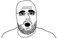 clothes glasses open_mouth soyjak stubble variant:unknown // 1097x748 // 10.0KB