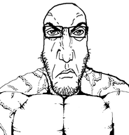 angry beard glasses muscles muscular_male punisher_face stubble subvariant:neutralplier variant:markiplier_soyjak // 500x523 // 54.7KB