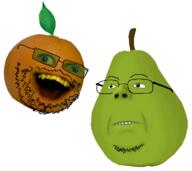 annoying_orange food froot fruit orange pear tranny troon variant:gapejak // 771x686 // 311.7KB