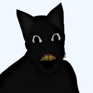 analog_horror animal artist:crimsonvoidhydra1488 beard black black_skin cartoon_cat cat cat_ear monster no_glasses transparent_background trevor_henderson variant:feraljak yellow_teeth // 750x750 // 76.7KB