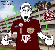 arm clothes ear fried_chicken glasses hand i_love open_mouth pointing soyjak stem stinky stubble texas text tshirt variant:shirtjak // 618x559 // 358.0KB