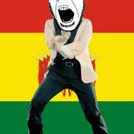 angry animated bolivia country dance flag flag:bolivia full_body gangnam_style glasses irl open_mouth soyjak stubble variant:cobson // 300x460 // 495.6KB