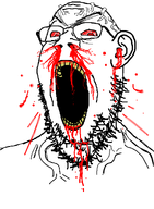 angry blood blood_drip blood_from_ears blood_from_mouth blood_from_nose blood_on_face bloodshot_eyes ear glasses looking_at_you meta:tagme open_mouth rage red_eyes screaming stubble subvariant:feralrage subvariant:gaperage variant:feraljak variant:gapejak vein yellow_teeth // 895x1217 // 104.4KB