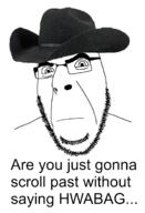 clothes concerned cowboy_hat frown glasses hat he_will_always_be_a_gem soyjak stubble text variant:cobson // 961x1410 // 301.8KB