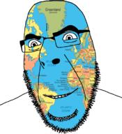 americas atlantic_ocean europe glasses greenland latin_america map smile soyjak stubble variant:cobson // 721x789 // 216.5KB