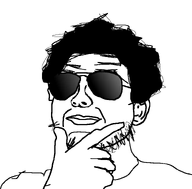 MarceCatfish aviator_glasses hair hand_on_chin mutt smirk stubble variant:unknown // 802x790 // 24.9KB