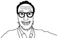 closed_mouth clothes glasses grin hair soyjak stubble variant:unknown // 1070x712 // 26.2KB