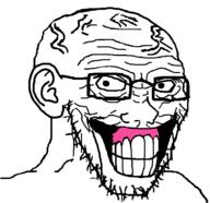 angry artist:XXX_SKIBIDISIGMA_XXX clenched_teeth ear glasses gums stubble teeth variant:soyak wrinkles // 747x724 // 43.8KB