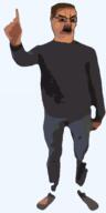 angry arm baldis_basics brown_hair closed_mouth clothes full_body glasses hair hand shoe sojak variant:chudjak video_game // 306x612 // 38.9KB