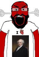 angry balding beard clothes glasses hair heart i_love martin_van_buren open_mouth red_skin soyjak subvariant:science_lover tshirt variant:markiplier_soyjak // 2819x4096 // 804.8KB